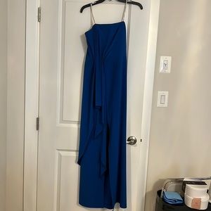 Halston Heritage strapless royal blue gown size 2